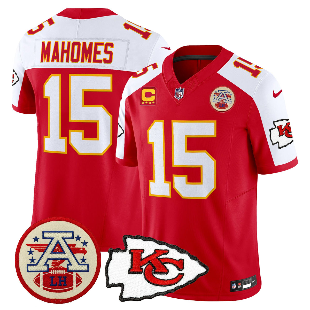 Men's Chiefs 2026 Lamar Hunt Patch Vapor Limited Jersey - All Stitched - Red Alternate - Patrick Mahomes — view 1