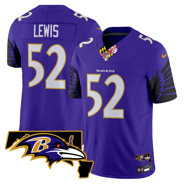 Men's Ravens Maryland Patch Vapor Limited Jersey V2 - All Stitched - Purple Limited - Derrick Henry — view 1