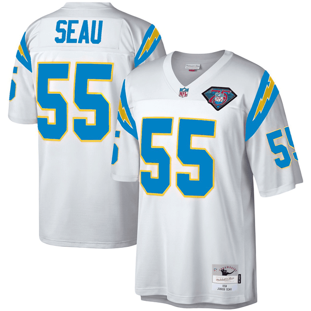 Junior Seau San Diego Chargers Jersey - All Stitched - White — view 1
