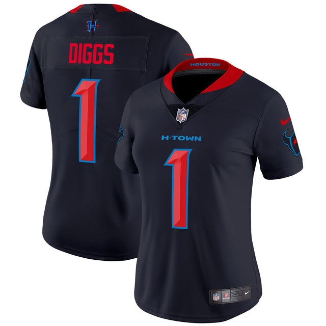 Women's Houston Texans 2024 Vapor Limited Jersey - All Stitched - Navy Limited - Stefon Diggs — view 1