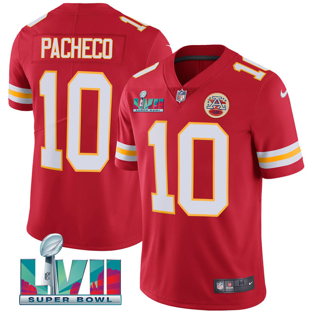Youth's Chiefs Super Bowl LVII Vapor Player Jersey - All Stitched - Red - Isiah Pacheco — view 1
