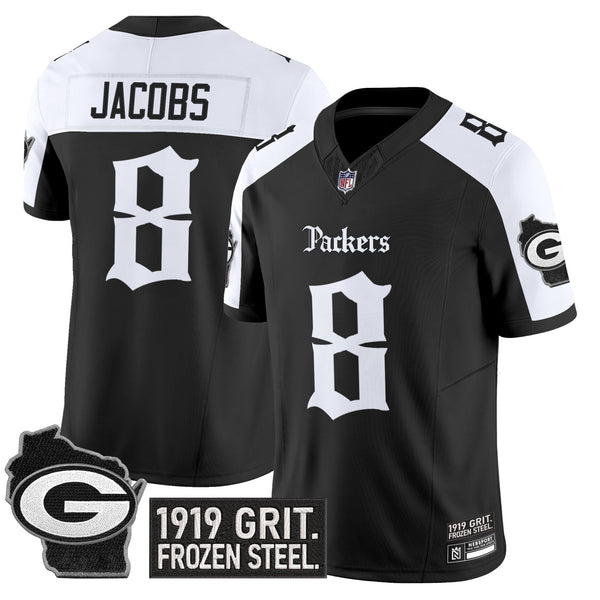 Men's Green Bay Packers 'Gothic Frozen Tundra Edition' Vapor Limited Jersey - All Stitched - Alternate - Josh Jacobs — view 1