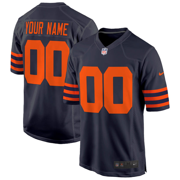 Chicago Bears Throwback Game Custom Jersey - All Stitched - Navy — view 1