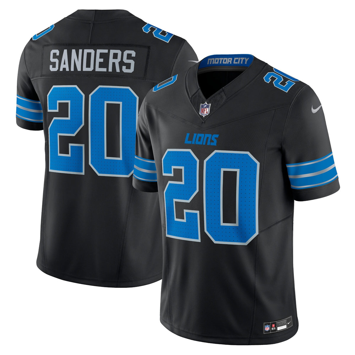 Men's Detroit Lions 2024 Vapor Limited Jersey - All Stitched - Black - Barry Sanders — view 1