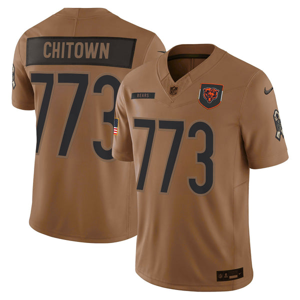 Men's Chicago Bears 2025 Salute to Service Vapor Limited Jersey - All Stitched - Brown - ChiTown 773 — view 1