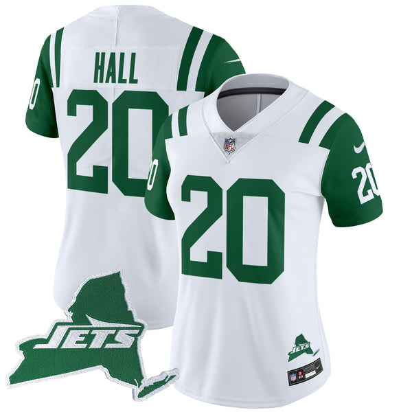 Women's New York Jets Home Patch Vapor Legacy Limited Jersey - All Stitched - Throwback - Breece Hall — view 1