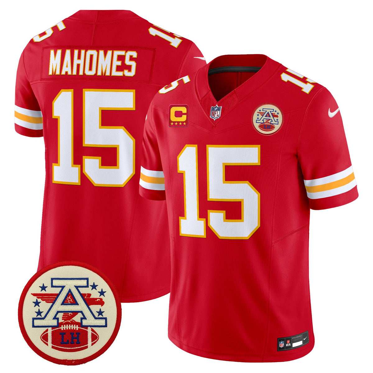 Men's Chiefs 2026 Lamar Hunt Patch Vapor Limited Jersey - All Stitched - Red - Patrick Mahomes — view 1