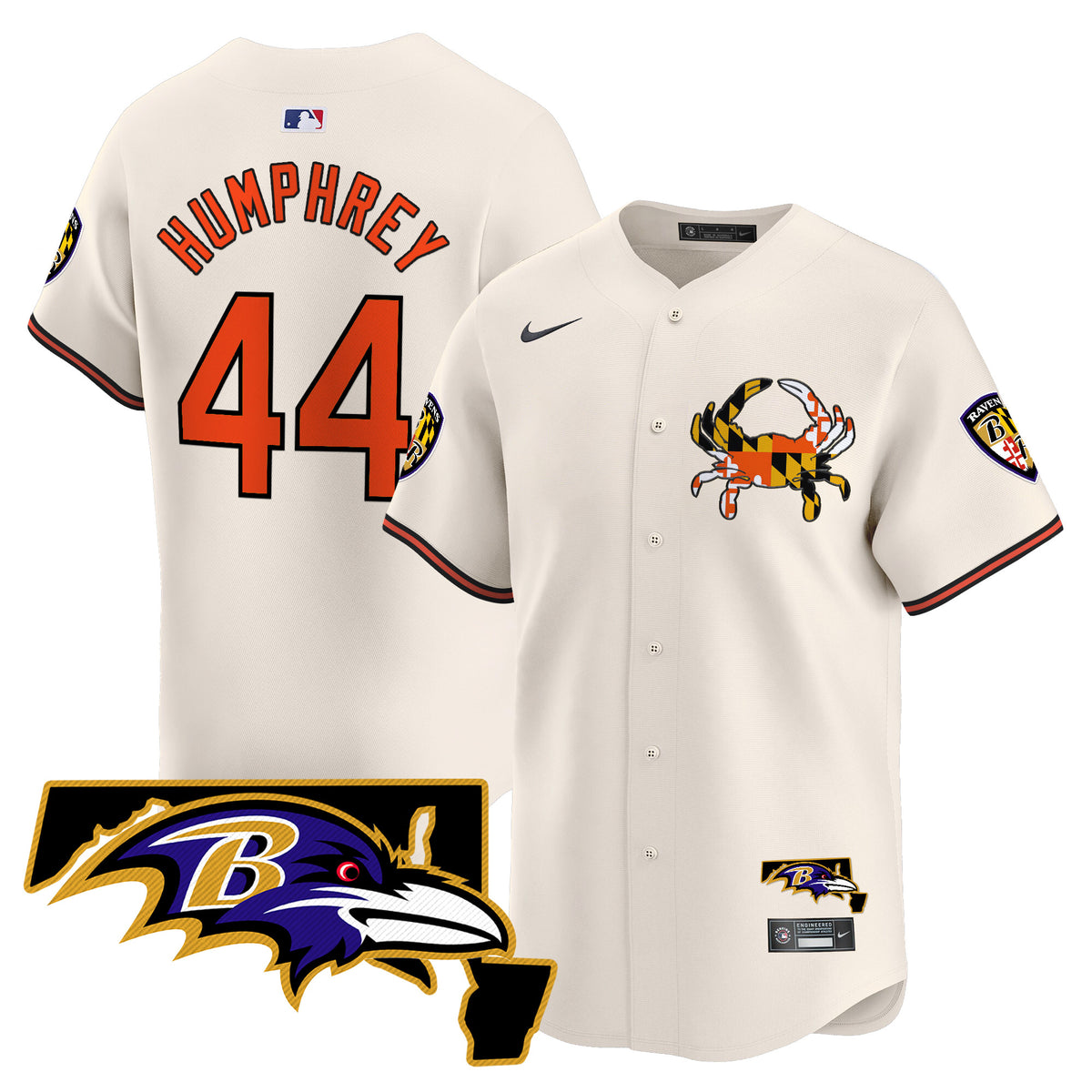 Men's Baltimore Ravens 2024 Vapor Premier Baseball Jersey - All Stitched - Cream - Marlon Humphrey — view 1