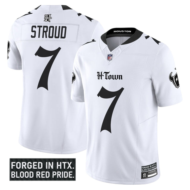 Men's Houston Texans 'Gothic Lone Star Shadows Edition' Vapor Limited Jersey - All Stitched - White - C.J. Stroud — view 1