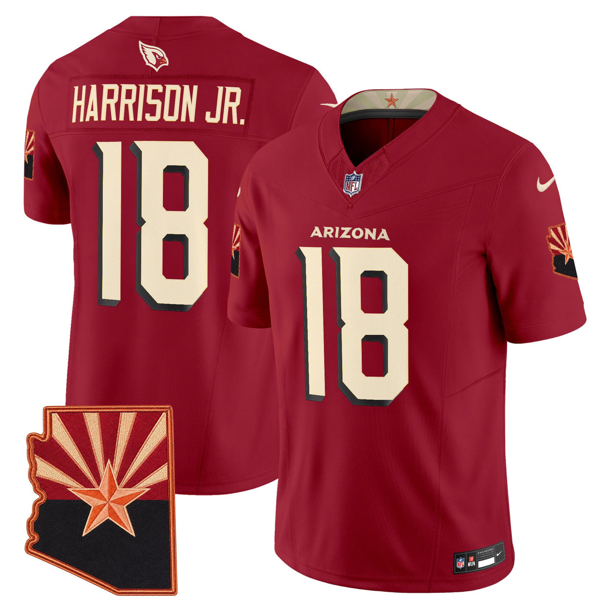 Men's Arizona Cardinals 2025 Rivalries Vapor Limited Jersey - All Stitched - Cardinal - Marvin Harrison Jr — view 1