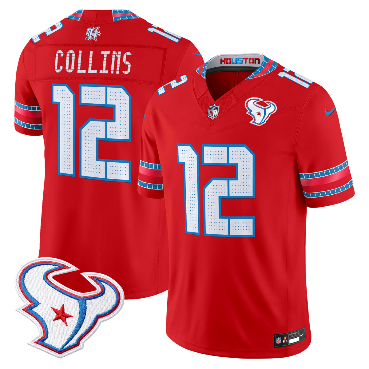 Men's Houston Texans 2026 Rivalries Vapor Limited Jersey - All Stitched - Red - Nico Collins — view 1