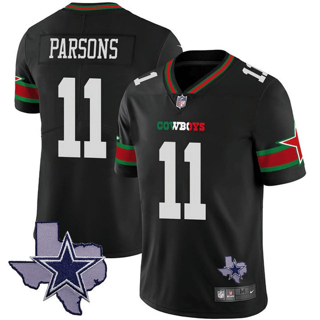 Men's Cowboys Mexico Vapor Jersey - All Stitched - Black Star - Micah Parsons — view 1