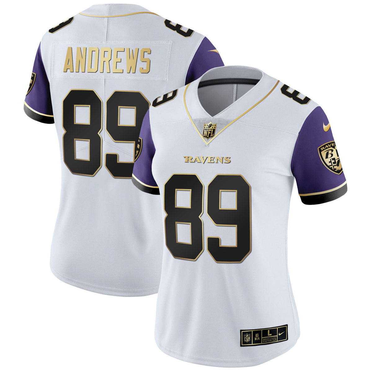 Women's Ravens Gold Vapor Jersey - All Stitched - Color Sleeve - Mark Andrews — view 1