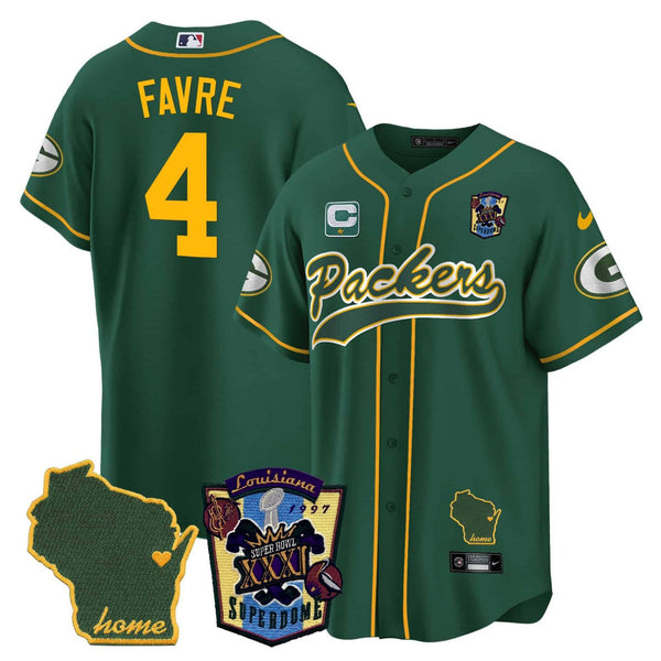 Brett Favre #4 Green Bay Packers Green Jersey - All Stitched - Brett Favre — view 1