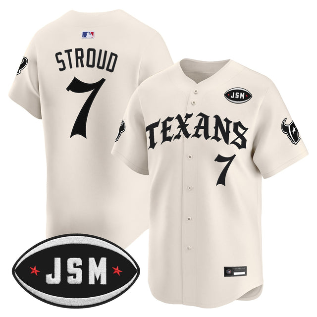 Men's Houston Texans 'Old English Edition' Vapor Premier Limited Jersey - All Stitched - Cream - C.J. Stroud — view 1