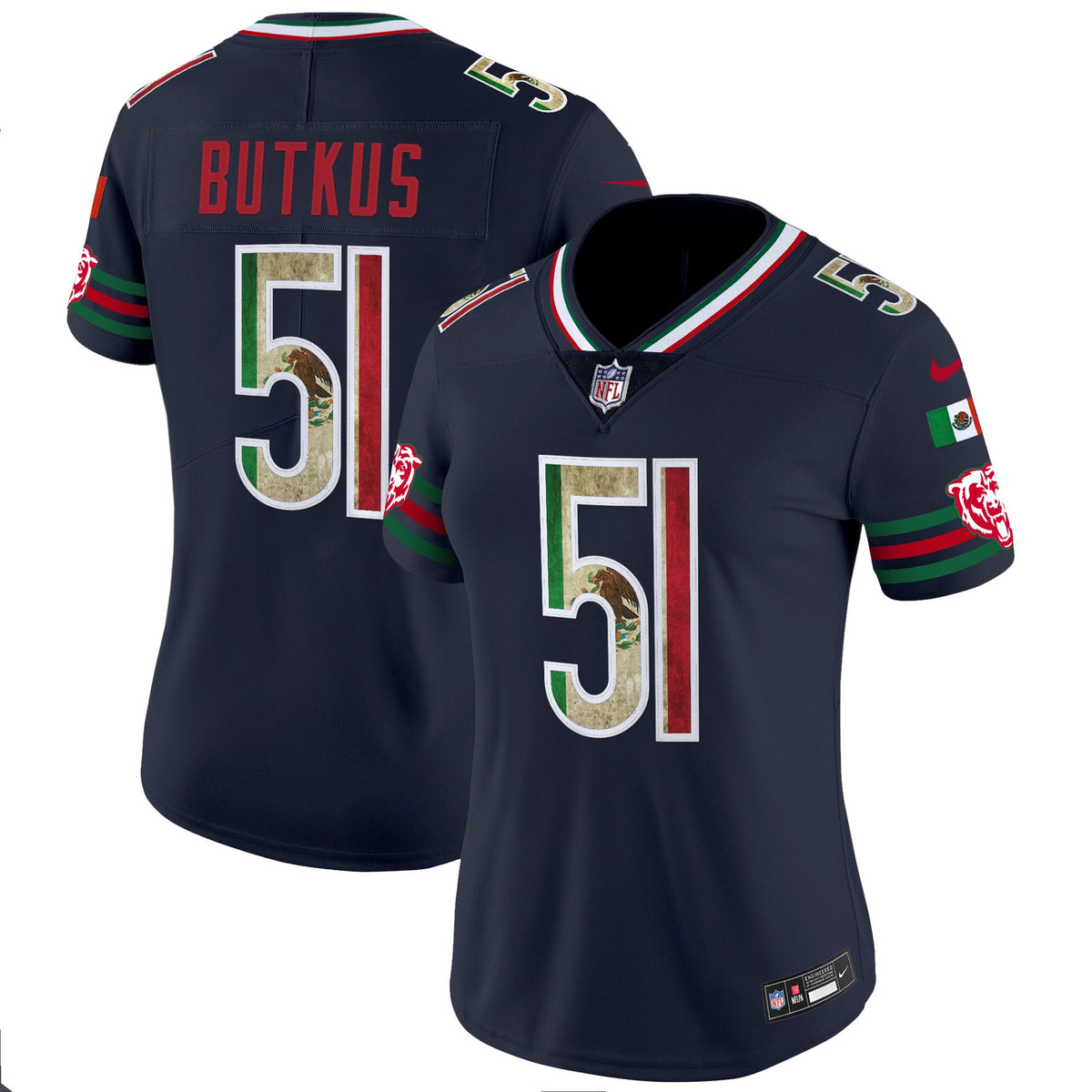Women's Chicago Bears Mexico Vapor Limited Jersey - All Stitched - Navy - Dick Butkus — view 1