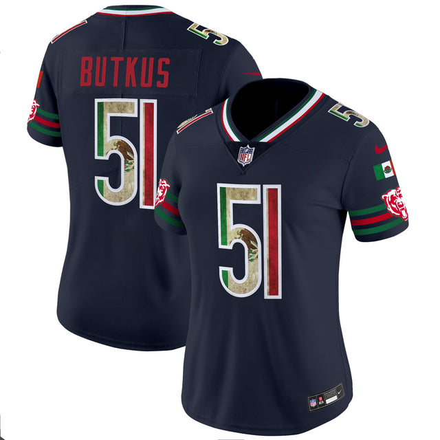 Women's Chicago Bears Mexico Vapor Limited Jersey - All Stitched - Navy - Dick Butkus — view 1