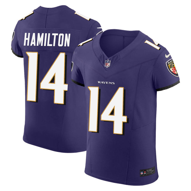 Men's Ravens Vapor Elite Jersey - All Stitched - Purple - Kyle Hamilton — view 1