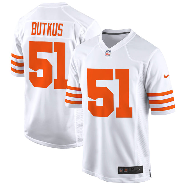 Men's Chicago Bears Throwback Game Jersey - All Stitched - White - Dick Butkus — view 1