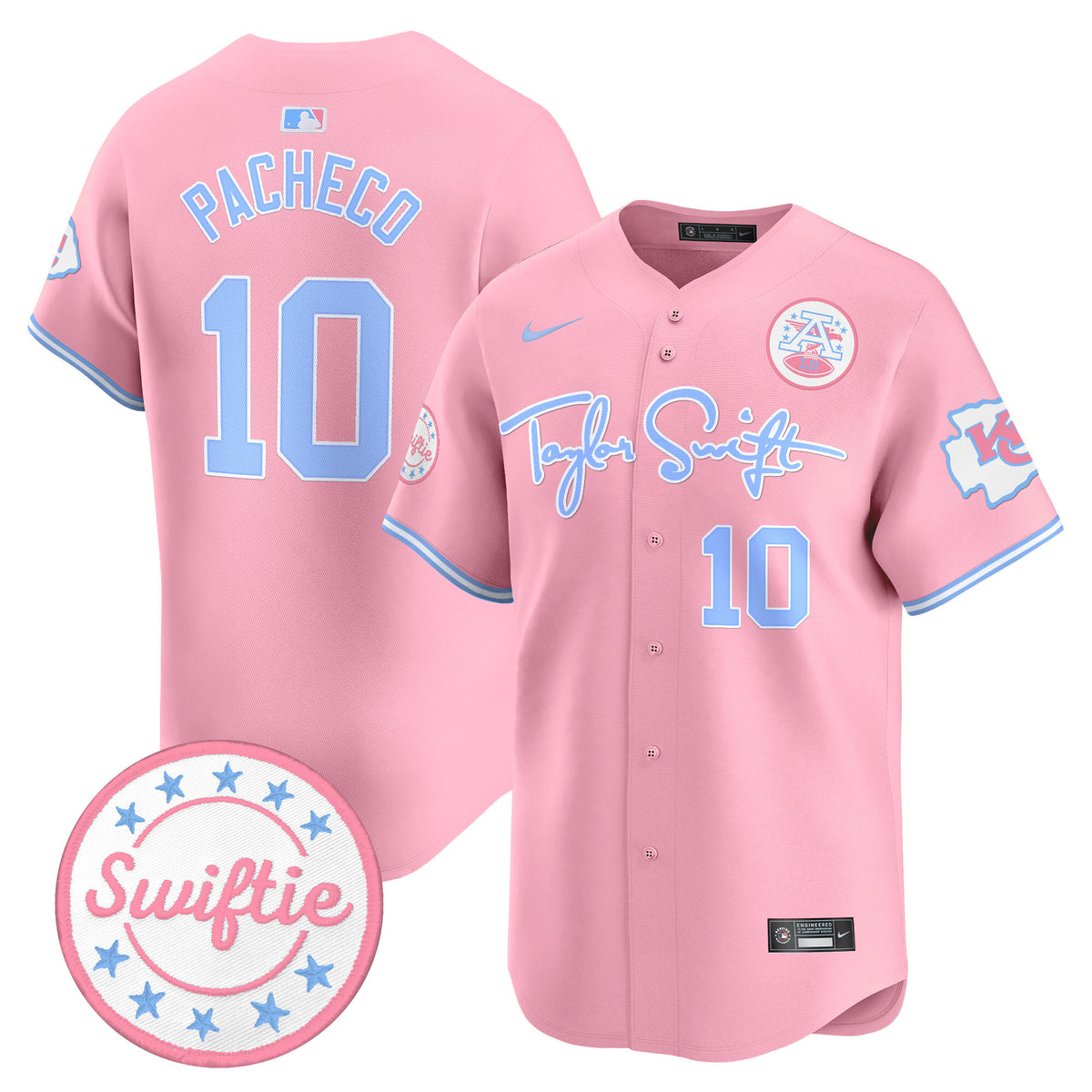 Unisex Chiefs Taylor Swift Bubblegum Pink Vapor Premier Limited Jersey - All Stitched — view 1