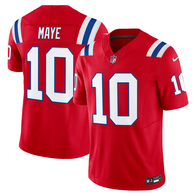 Men's New England Patriots 2025 Vapor Limited Jersey - All Stitched - Red - Drake Maye — view 1