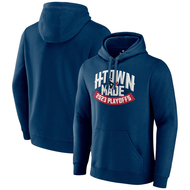 Houston Texans Navy 2023 NFL Playoffs H-Town Pullover Hoodie - Printed - Printed — view 1