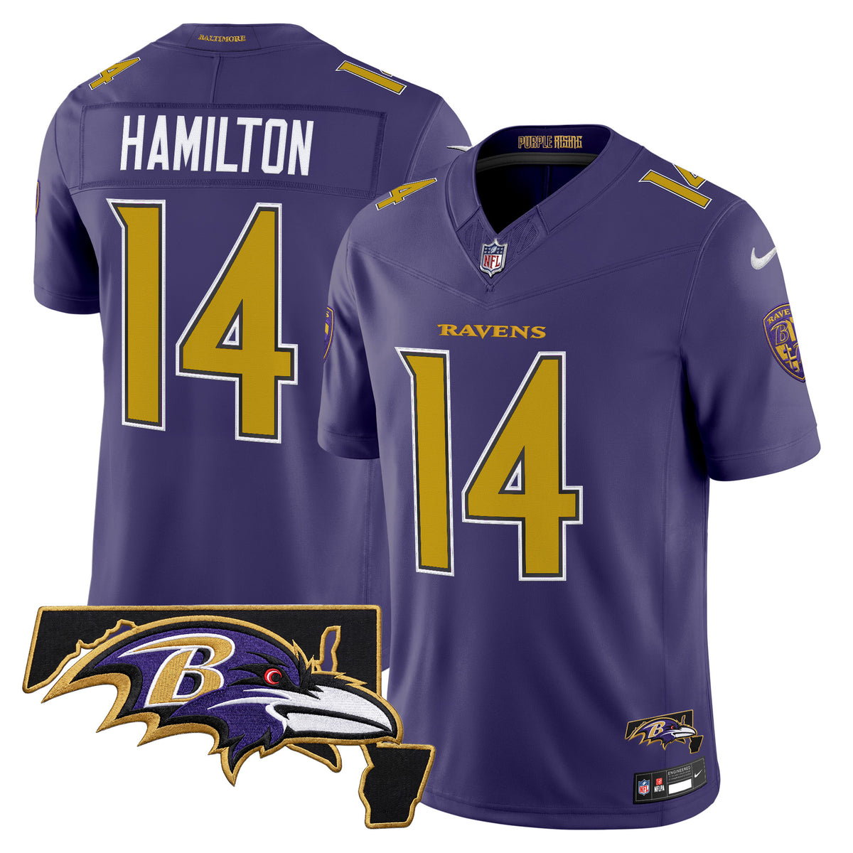 Men's Baltimore Ravens 2026 Vapor Limited Jersey V2 - All Stitched - Purple Limited - Kyle Hamilton — view 1