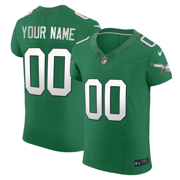 Eagles Kelly Green Vapor Elite Custom Jersey - All Stitched - Kelly Green — view 1