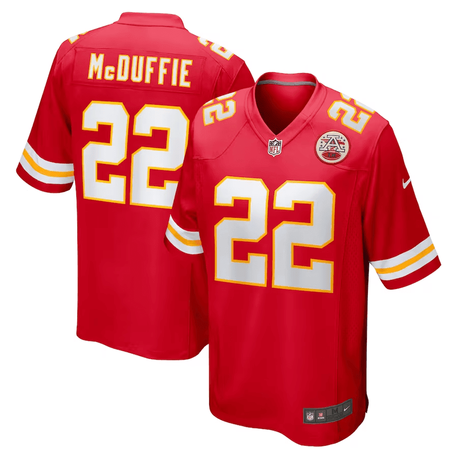 Trent McDuffie Kansas City Chiefs Red Jersey - All Stitched - Red — view 1