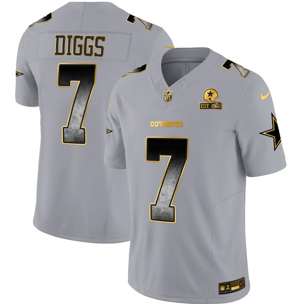 Men's Cowboys Arch Smoke Vapor Jersey - All Stitched - Gray - Trevon Diggs — view 1