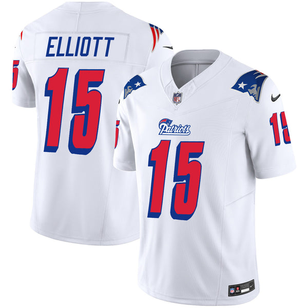 Men's Patriots 1996 Throwback Limited Vapor Jersey - All Stitched - White - Ezekiel Elliott — view 1