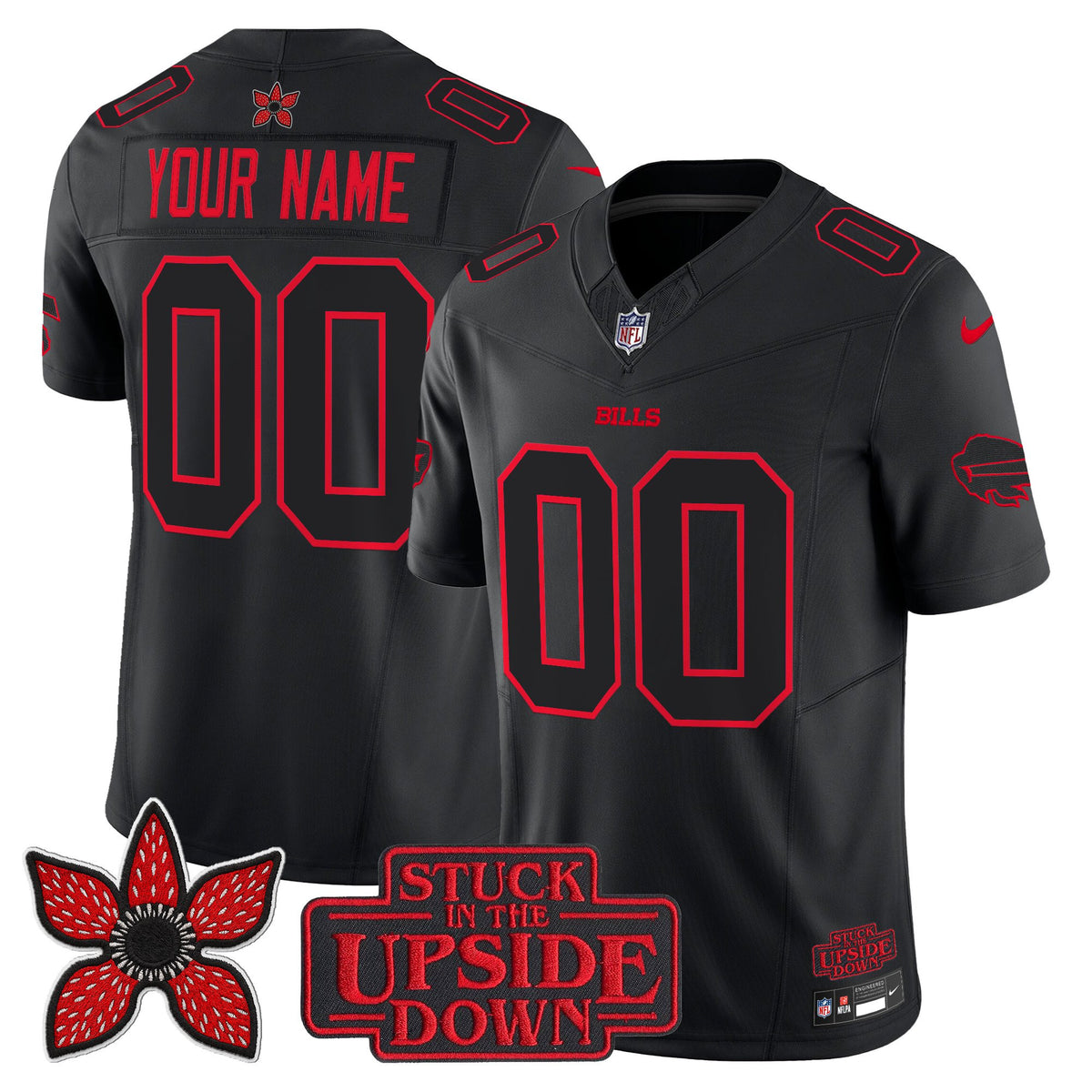 Buffalo Bills 'Stranger Things Edition' Vapor Limited Custom Jersey - All Stitched - Custom — view 1