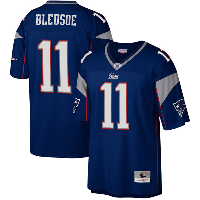Men's New England Patriots Throwback Player Jersey - All Stitched - Royal - Drew Bledsoe — view 1