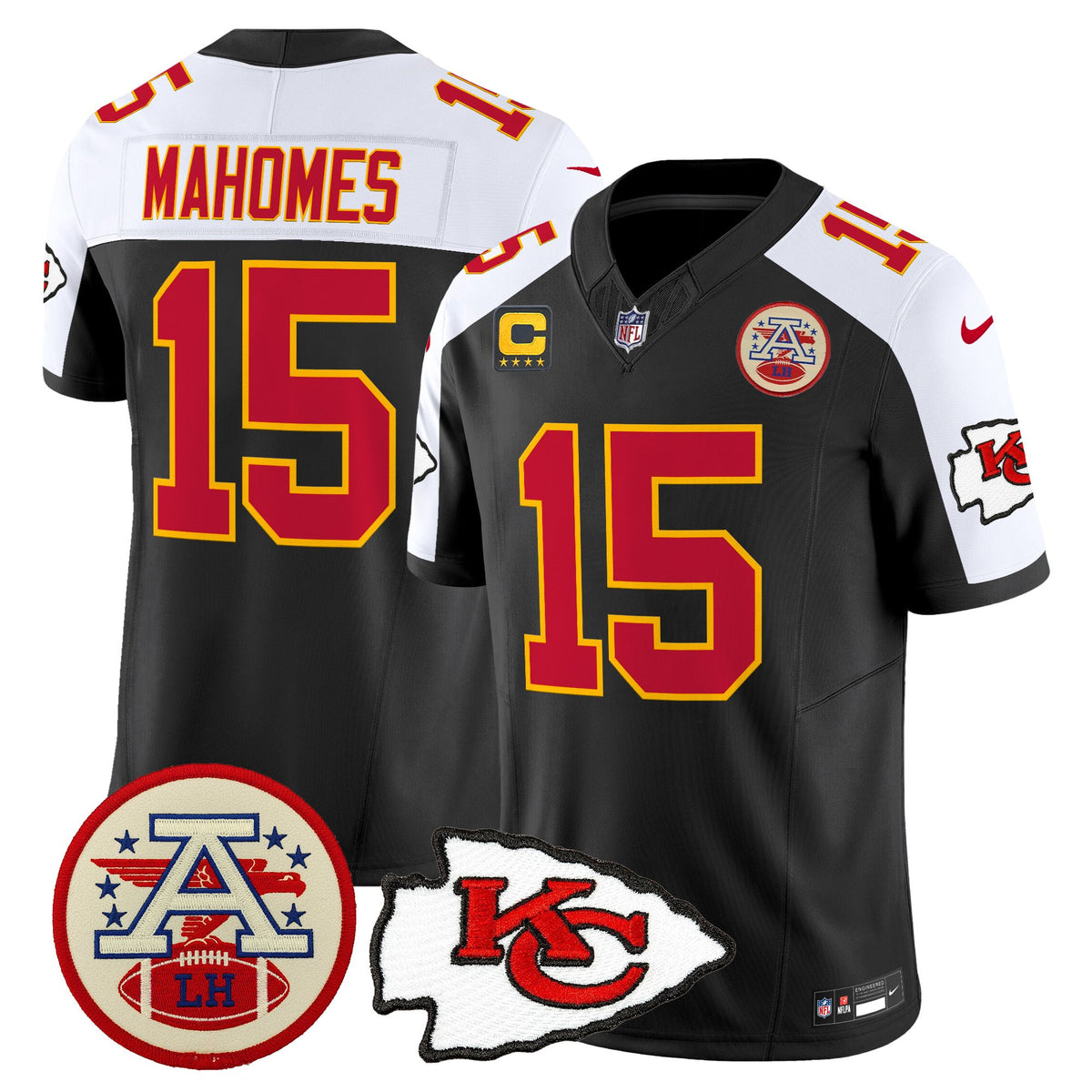 Men's Chiefs 2026 Lamar Hunt Patch Vapor Limited Jersey - All Stitched - Black Alternate - Patrick Mahomes — view 1