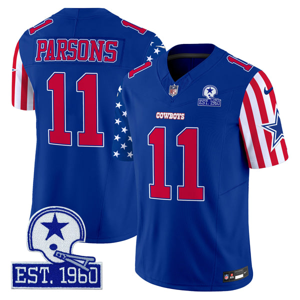 Men's Cowboys American Style Vapor Limited Jersey - All Stitched - Royal - Micah Parsons — view 1