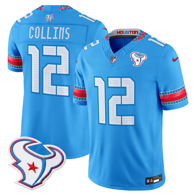Men's Houston Texans 2026 Rivalries Vapor Limited Jersey - All Stitched - Blue - Nico Collins — view 1