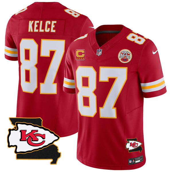 Men's Chiefs Missouri Patch Vapor Limited Jersey - All Stitched - Red - Travis Kelce — view 1