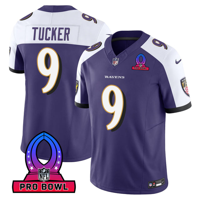 Men's Ravens 2024 Pro Bowl Patch Vapor Jersey - All Stitched - Purple Alternate - Justin Tucker — view 1