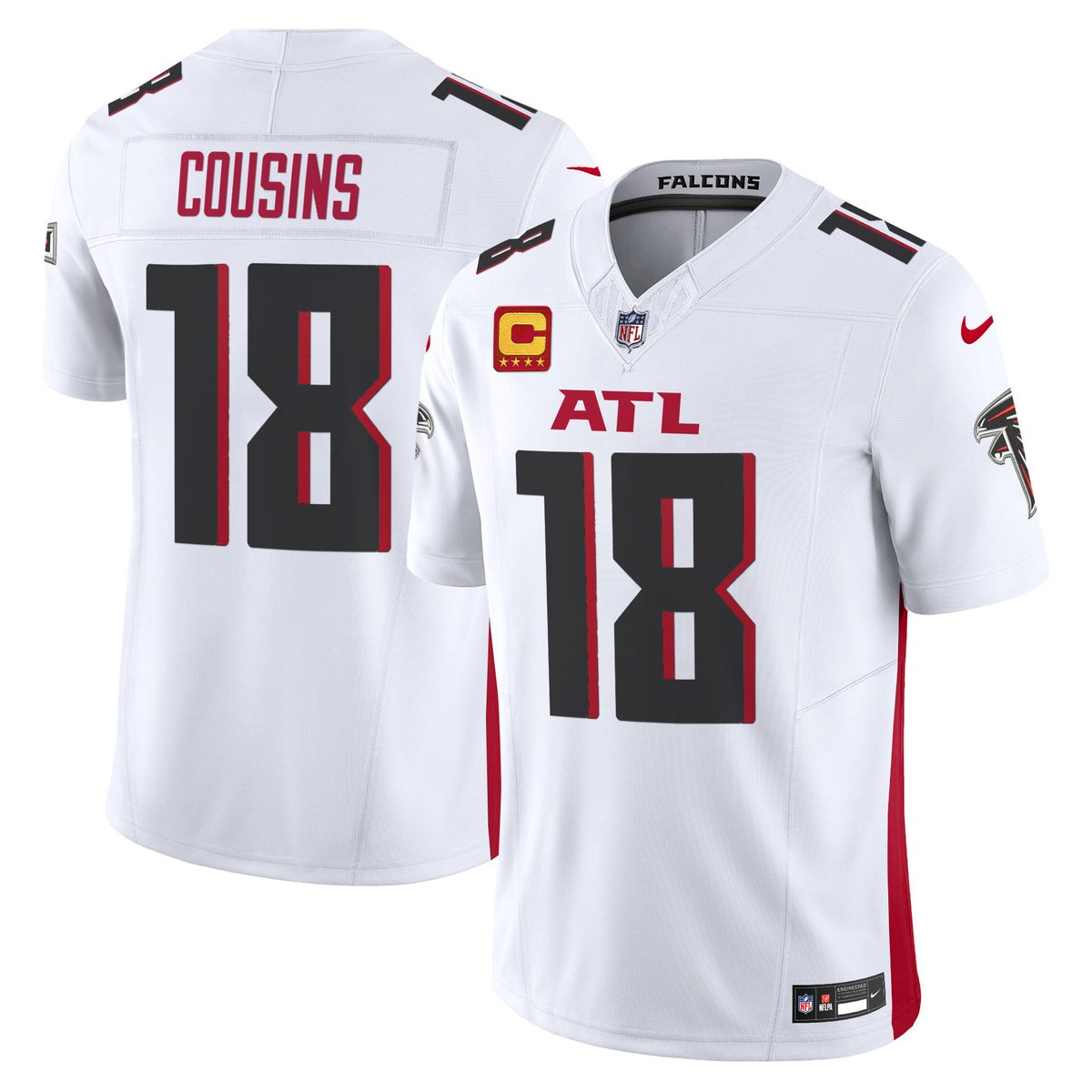 Men's Atlanta Falcons 2024 Vapor Limited Jersey - All Stitched - White - Kirk Cousins — view 1