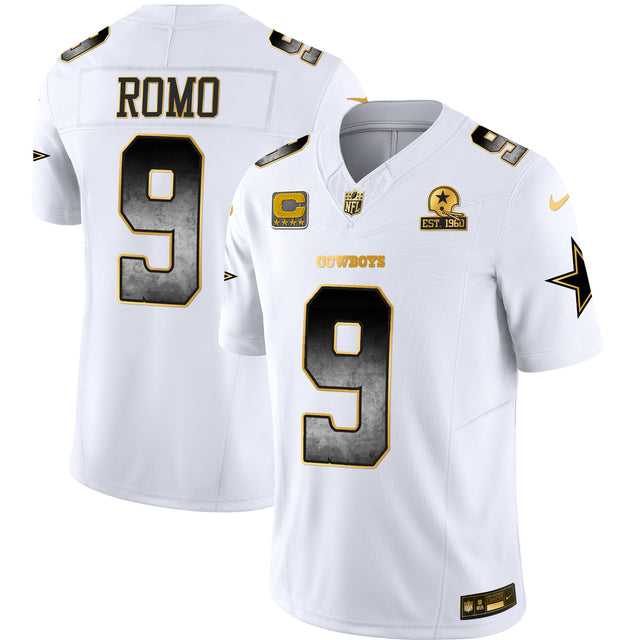 Men's Cowboys Arch Smoke Vapor Jersey - All Stitched - White - Tony Romo — view 1