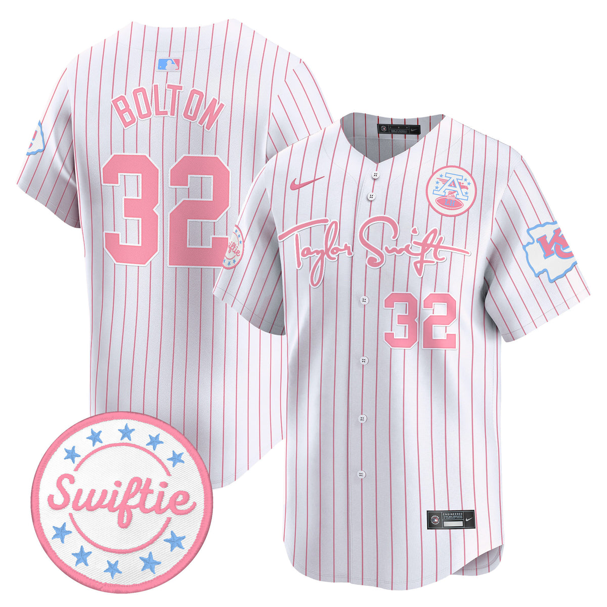 Unisex Chiefs Taylor Swift Bubblegum Pink Vapor Premier Limited Jersey - All Stitched — view 1
