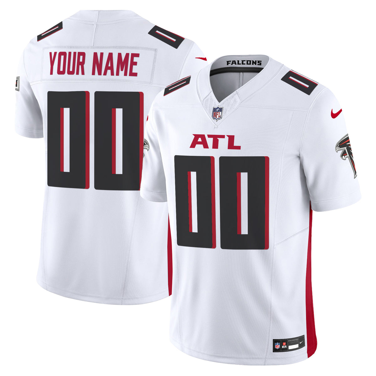 Atlanta Falcons 2024 Vapor Limited Custom Jersey - All Stitched - White — view 1