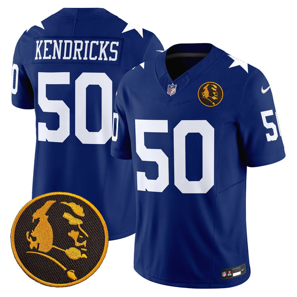Men's Cowboys Texas & John Madden Patch Vapor Limited Jersey V2 - All Stitched - Royal - Eric Kendricks — view 1