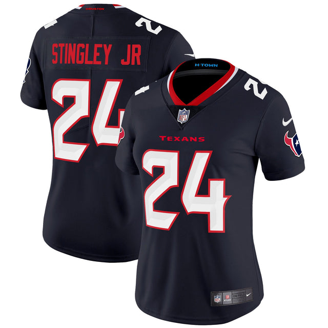 Women's Houston Texans 2024 Vapor Limited Jersey - All Stitched - Navy - Derek Stingley Jr — view 1