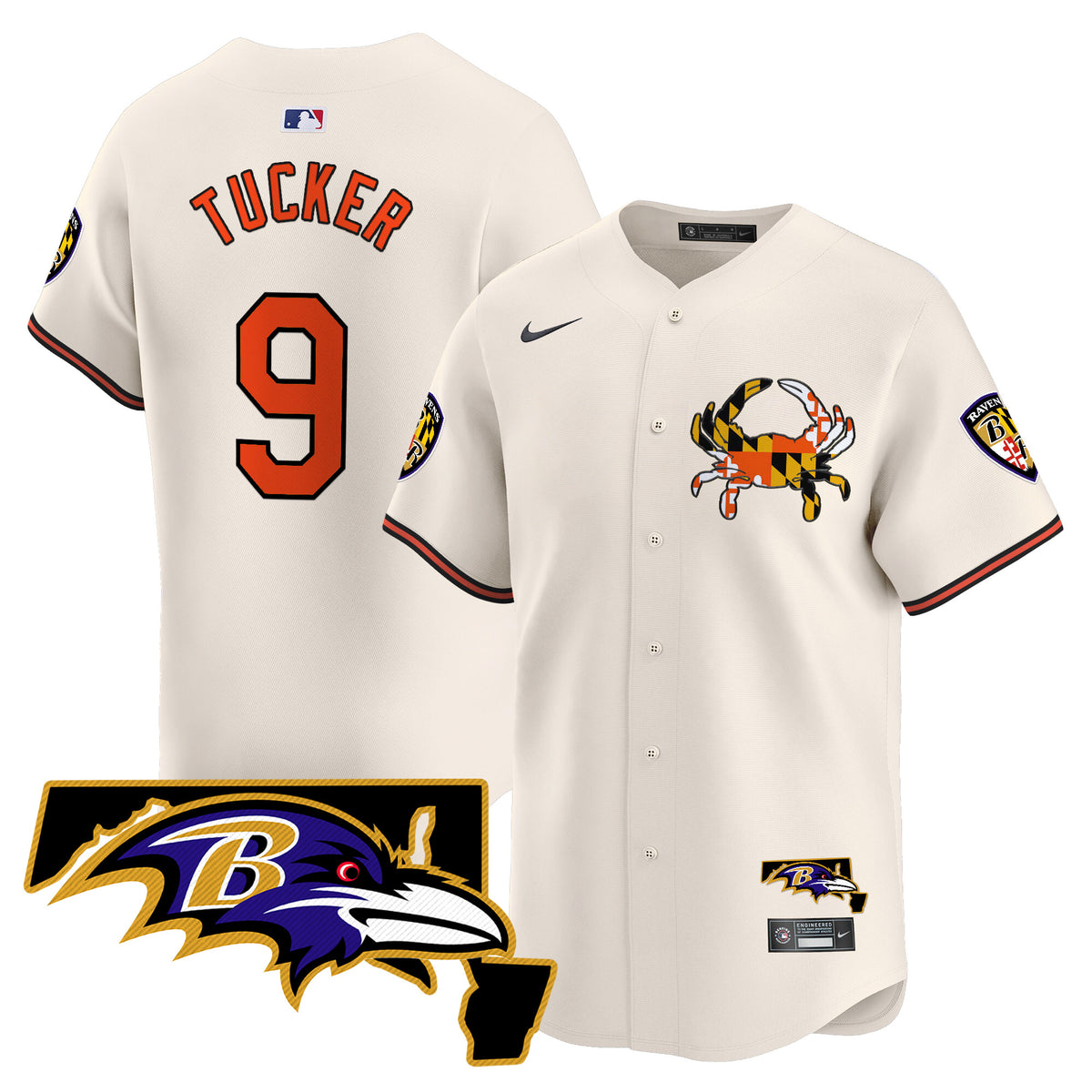 Men's Baltimore Ravens 2024 Vapor Premier Baseball Jersey - All Stitched - Cream - Justin Tucker — view 1