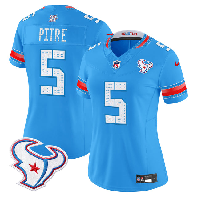 Women's Houston Texans 2026 Rivalries Vapor Limited Jersey - All Stitched - Blue - Jalen Pitre — view 1