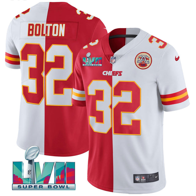 Youth's Chiefs Super Bowl Vapor Gold Jersey - All Stitched - Split - Nick Bolton — view 1