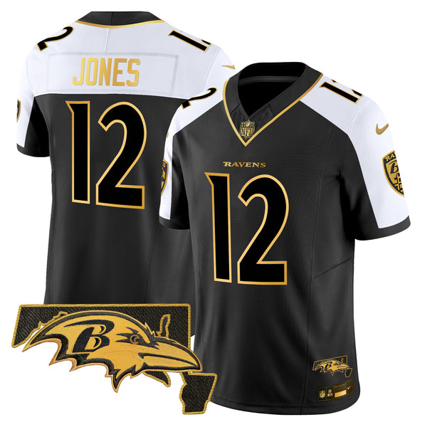 Men's Ravens 2024 Gold Vapor Limited Jersey - All Stitched - Alternate - Jacoby Jones — view 1