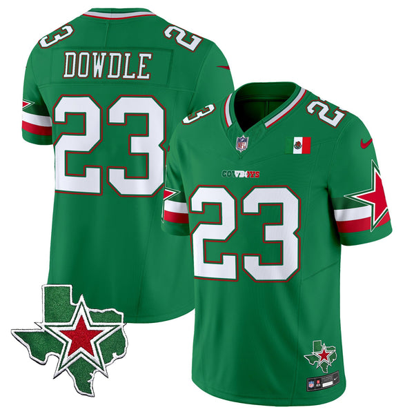 Men's Dallas Cowboys 2025 Mexico Vapor Limited Jersey - All Stitched - Green - Rico Dowdle — view 1
