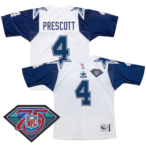Men's Dallas Cowboys Throwback Player Jersey - All Stitched - White - Dak Prescott — view 1